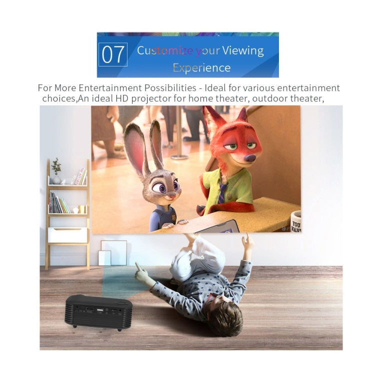 A2000 Portable Projector 800 Lumen LCD Home Theater Video Projector, Support 1080P, AU Plug (Yellow) - LED Projector by buy2fix | Online Shopping UK | buy2fix