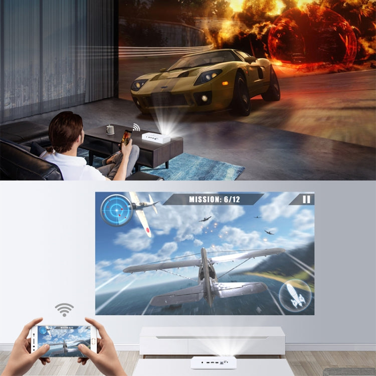 TOUMEI V6 3800 Lumens Android 9.0 3D Smart DLP Projector, 2GB+32GB, Support Dual Band WiFi / Bluetooth / HDMI / TF Card / RJ45 by TOUMEI