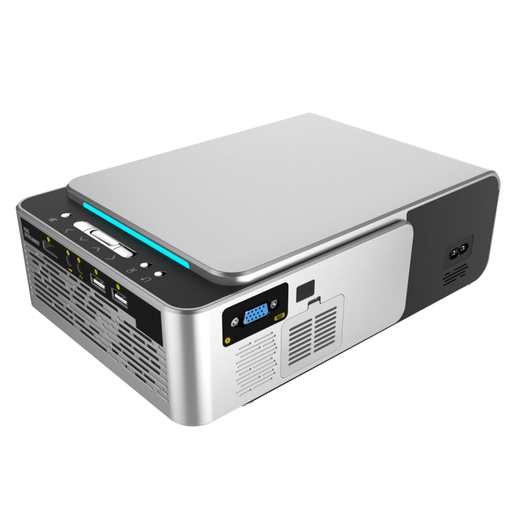 T6 2000ANSI Lumens Mini Theater Projector, Android 7.1 RK3128 Quad Core, 1GB+8GB, US Plug(Silver) - LED Projector by buy2fix | Online Shopping UK | buy2fix