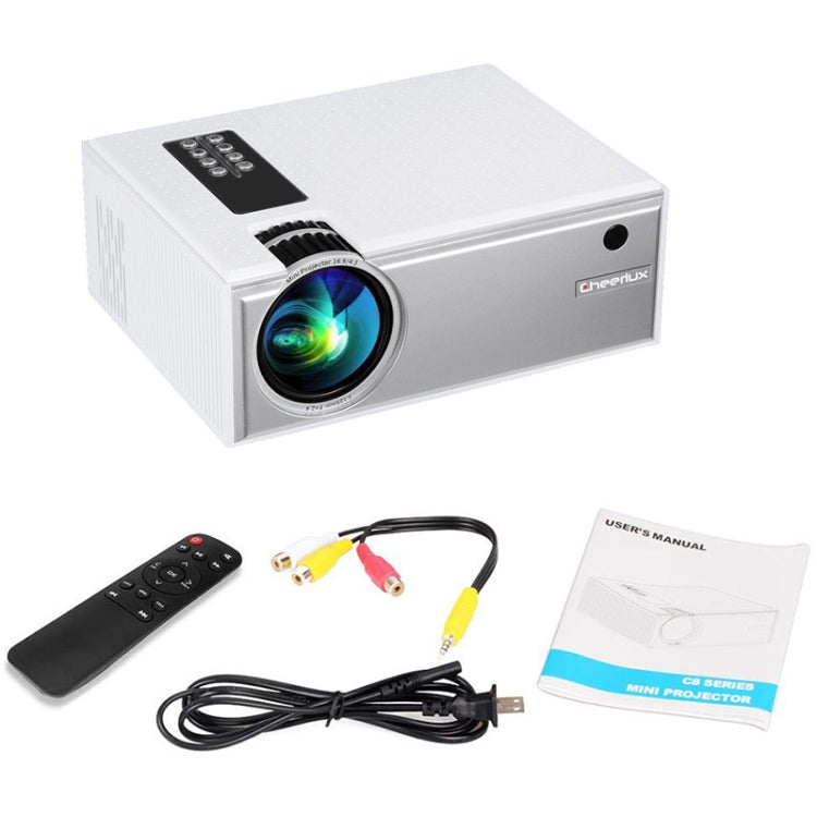 Cheerlux C8 1800 Lumens 1280x800 720P 1080P HD WiFi Sync Display Smart Projector, Support HDMI / USB / VGA / AV(White) - LED Projector by Cheerlux | Online Shopping UK | buy2fix