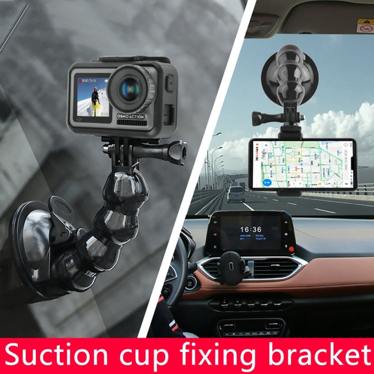 Suction Cup Jaws Flex Clamp Mount for GoPro, Insta360, DJI and Other Action Cameras(Black) by buy2fix