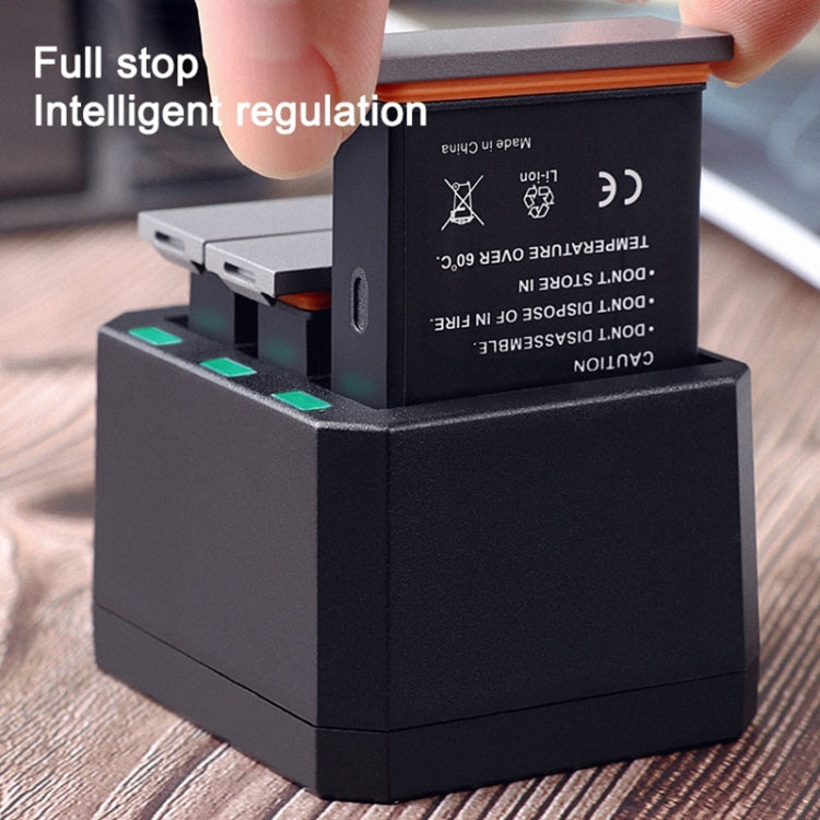 USB Triple Batteries Charger with LED Indicator Light for DJI OSMO Action(Black) - Cable & Charger by buy2fix | Online Shopping UK | buy2fix