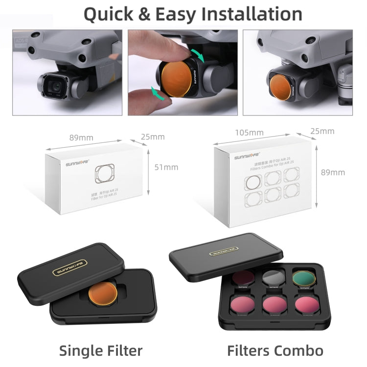 Sunnylife A2S-FI9348 4 in 1 MCUV+CPL+ND4+ND8 Lens Filter for DJI Air 2S by Sunnylife