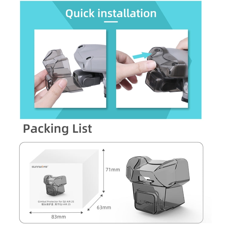 Sunnylife A2S-Q9351 Gimbal Camera Lens Protective Hood Sunshade Cover for DJI Air 2S Drone(Transparent Black) by Sunnylife