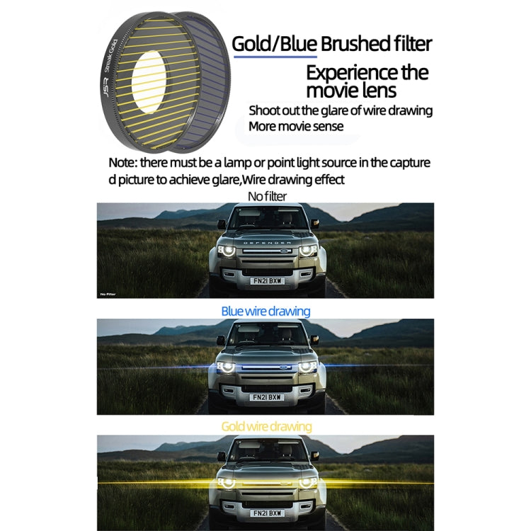 JSR Streak Drawing Lens Filter For DJI Osmo Action 3(Gold) by JSR