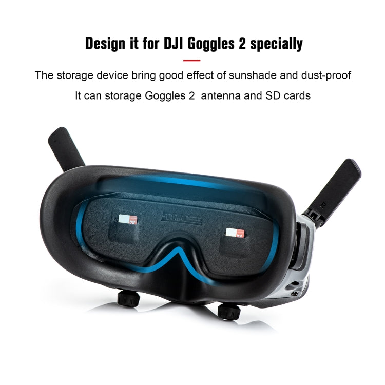 For DJI Goggles 2 / Avata Goggles STARTRC PU Dustproof Memory Card Storage Holder Lens Cover Antenna Storage Cover(Black) - Other by buy2fix | Online Shopping UK | buy2fix