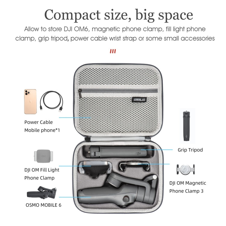 For DJI Osmo Mobile 6 STARTRC Portable Shockproof Waterproof PU Case Bag(Dark Gray) - by STARTRC | Online Shopping UK | buy2fix