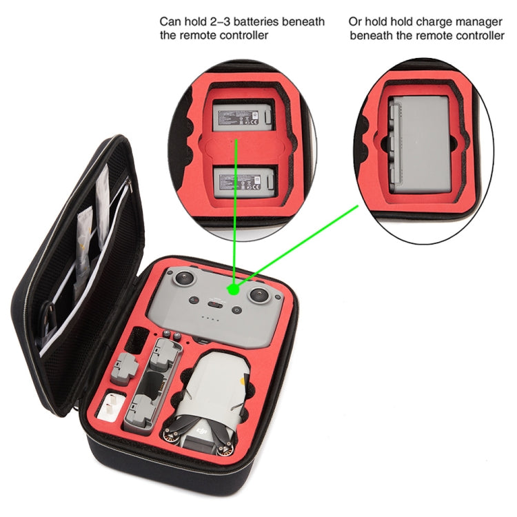 For DJI Mini 2 SE Shockproof Carrying Hard Case Storage Bag, Size: 21.5 x 29.5 x 10cm (Black Black) - Carry Cases & Bags by buy2fix | Online Shopping UK | buy2fix
