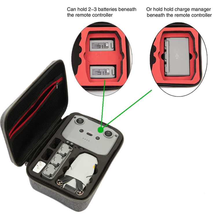 For DJI Mini 2 SE Grey Shockproof Carrying Hard Case Storage Bag, Size: 21.5 x 29.5 x 10cm (Red) by buy2fix