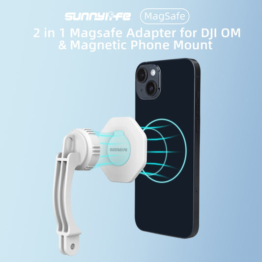 For DJI OM6 / 5 / 4 / 4 SE Sunnylife ZJ561 Magsafe Adapter Phone Holder (White) by Sunnylife