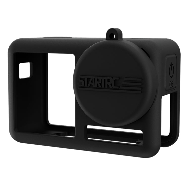For DJI OSMO Action 4 / 3 STARTRC Silicone Shockproof Case with Lens Cap & Strap (Black) - Case & Bags by STARTRC | Online Shopping UK | buy2fix