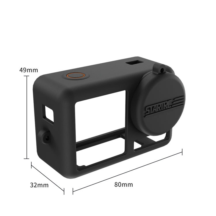For DJI OSMO Action 4 / 3 STARTRC Silicone Shockproof Case with Lens Cap & Strap (Black) - Case & Bags by STARTRC | Online Shopping UK | buy2fix