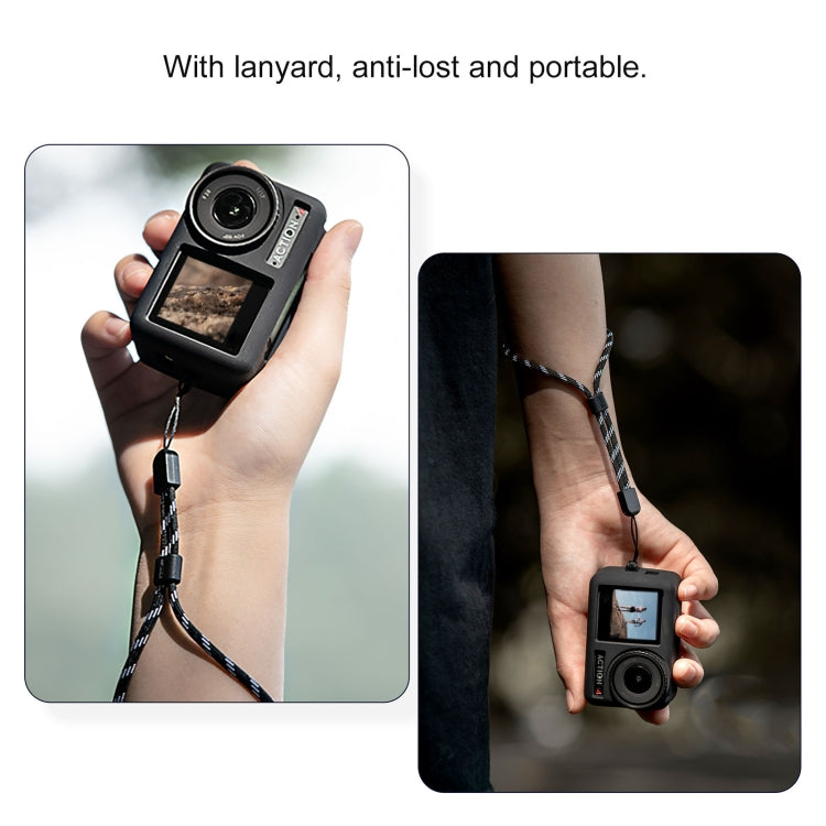 For DJI OSMO Action 4 / 3 STARTRC Silicone Shockproof Case with Lens Cap & Strap (Black) - Case & Bags by STARTRC | Online Shopping UK | buy2fix