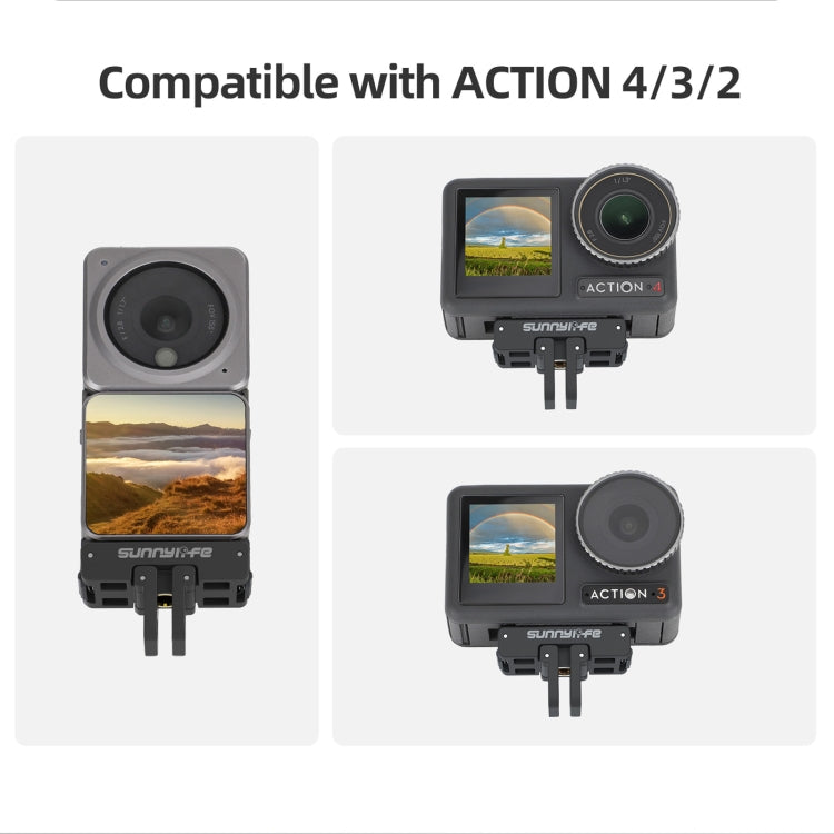 Sunnylife AD691 Magnetic Adapter Mount for DJI Action 2 / Osmo Action 3 / 4 (Black) - Mount & Holder by Sunnylife | Online Shopping UK | buy2fix