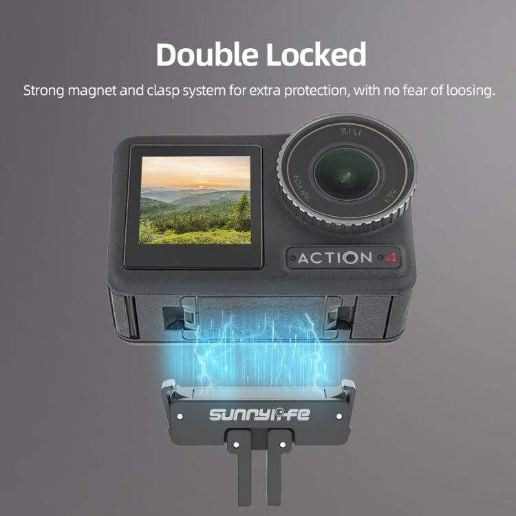 Sunnylife AD691 Magnetic Adapter Mount for DJI Action 2 / Osmo Action 3 / 4 (Black) - Mount & Holder by Sunnylife | Online Shopping UK | buy2fix