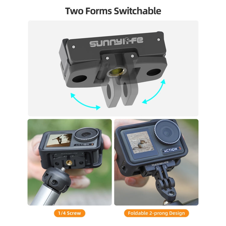 Sunnylife AD691 Magnetic Adapter Mount for DJI Action 2 / Osmo Action 3 / 4 (Black) - Mount & Holder by Sunnylife | Online Shopping UK | buy2fix
