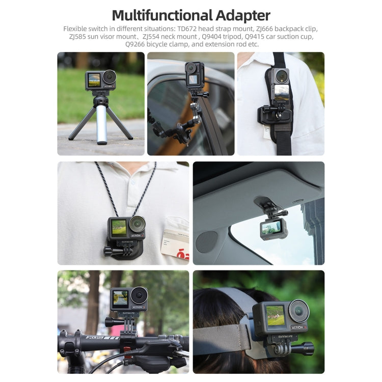 Sunnylife AD691 Magnetic Adapter Mount for DJI Action 2 / Osmo Action 3 / 4 (Black) - Mount & Holder by Sunnylife | Online Shopping UK | buy2fix