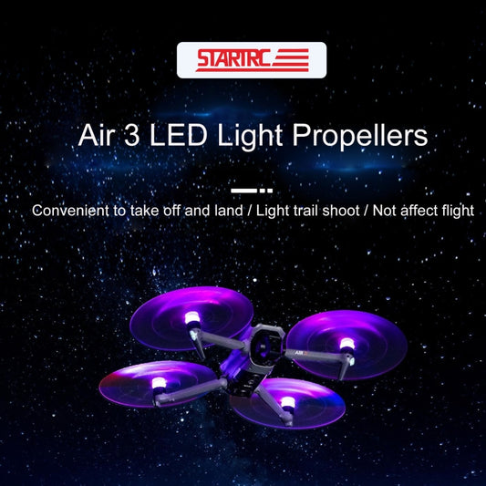 For DJI Air 3 STARTRC 2 Pairs Color LED Flash Lamp Low Noise Propellers (Transparent) by STARTRC