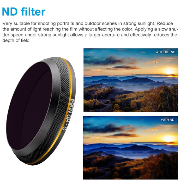 PGYTECH X4S-HD ND64 Gold-edge Lens Filter for DJI Inspire 2 / X4S Gimbal Camera Drone Accessories - by PGYTECH | Online Shopping UK | buy2fix