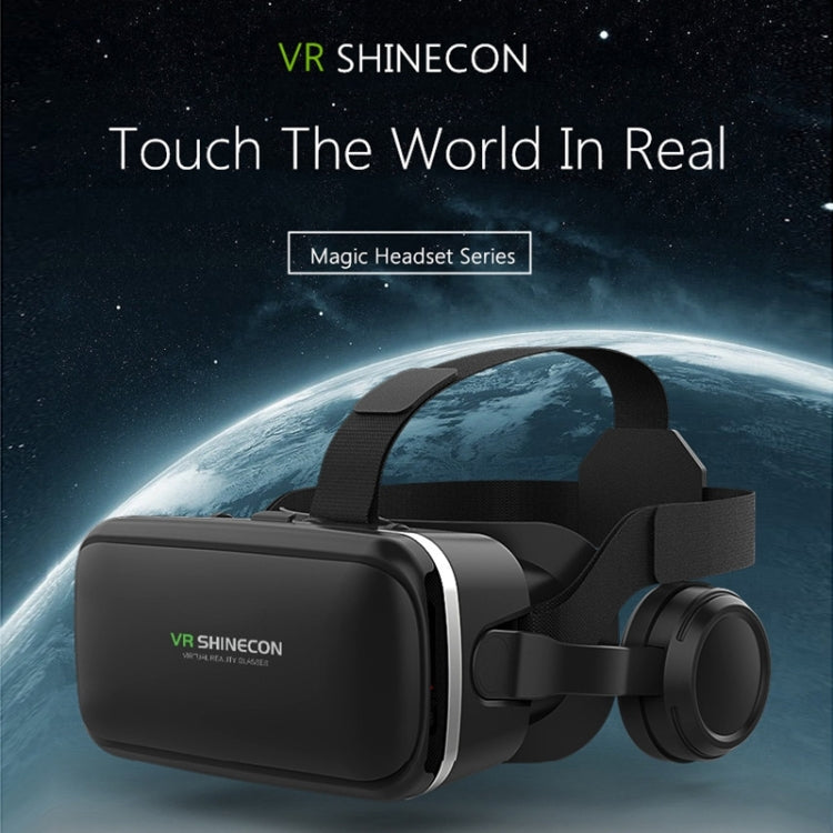 VR SHINECON G04E Virtual Reality 3D Video Glasses Suitable for 3.5 inch - 6.0 inch Smartphone with HiFi Headset (Black) - VR Headset by buy2fix | Online Shopping UK | buy2fix