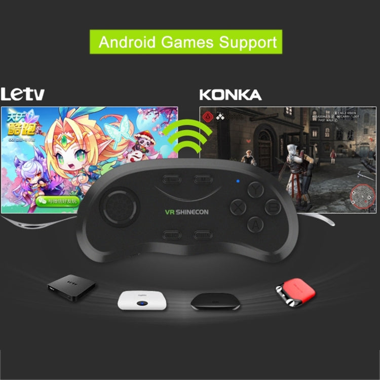 VR Shinecon 3D Movie Games Virtual Reality Glasses Bluetooth Remote Controller Gamepad(Black) - VR Accessories by buy2fix | Online Shopping UK | buy2fix