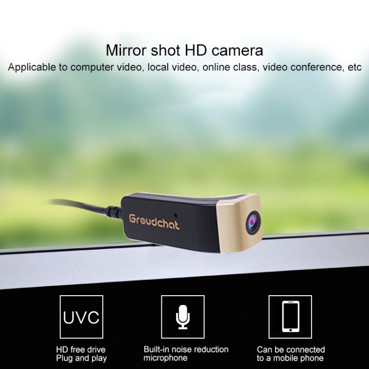Groudchat JP1DV1 1080P HD Smart Camera Mobile Phone USB Live Camera for Glasses Legs, Built-in Sound-absorbing and Noise-reducing Microphone (Black Gold) by buy2fix