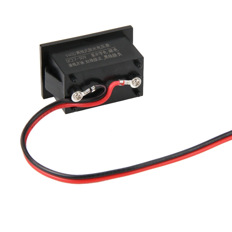 V40D 2 Wires Green Light Display Mini Waterproof IPX4 Digital Voltage Meter, Measure Voltage: DC 2.5-30V - Current & Voltage Tester by buy2fix | Online Shopping UK | buy2fix