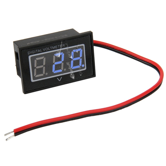 V40D 2 Wires Blue Light Display Mini Waterproof IPX4 Digital Voltage Meter, Measure Voltage: DC 2.5-30V - Current & Voltage Tester by buy2fix | Online Shopping UK | buy2fix