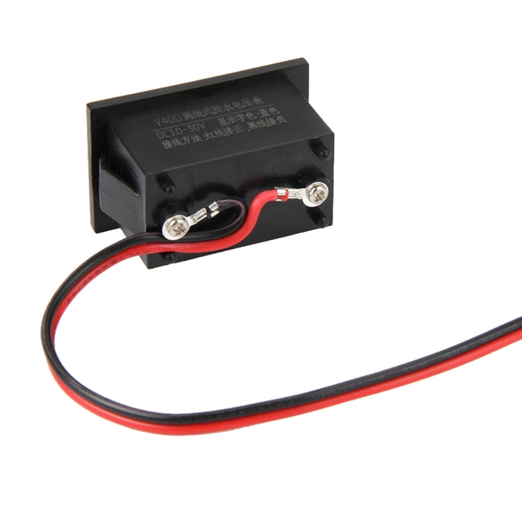 V40D 2 Wires Blue Light Display Mini Waterproof IPX4 Digital Voltage Meter, Measure Voltage: DC 2.5-30V - Current & Voltage Tester by buy2fix | Online Shopping UK | buy2fix
