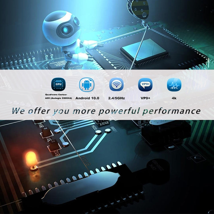 A95X F4 8K UHD Smart TV BOX Android 10.0 Media Player with Remote Control, Amlogic S905X4 Quad Core Cortex-A55 up to 2.0GHz, RAM: 4GB, ROM: 32GB, 2.4GHz/5GHz WiFi, Bluetooth, EU Plug(Metallic Blue) - Amlogic S905 by buy2fix | Online Shopping UK | buy2fix