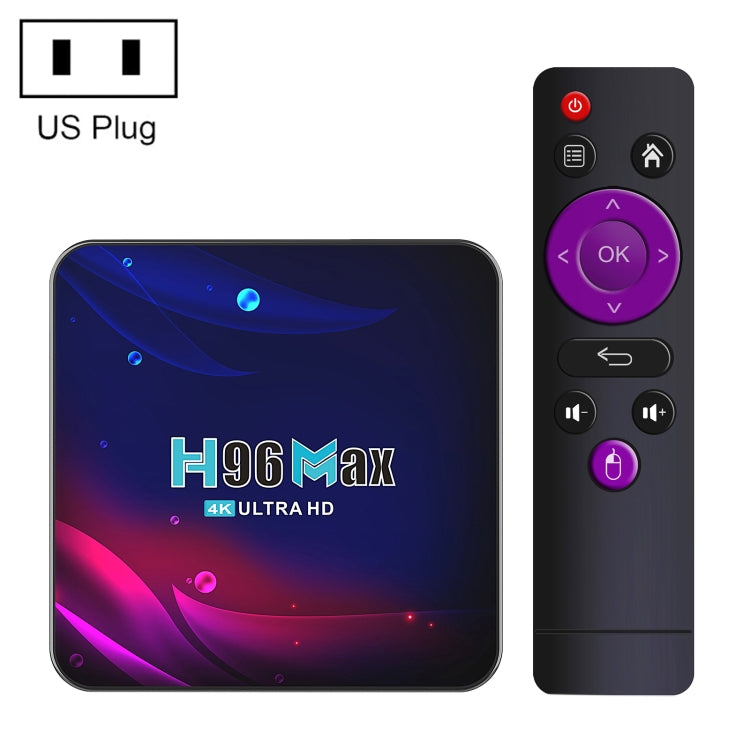H96 Max V11 4K Smart TV BOX Android 11.0 Media Player with Remote Control, RK3318 Quad-Core 64bit Cortex-A53, RAM: 4GB, ROM: 64GB, Support Dual Band WiFi, Bluetooth, Ethernet, US Plug - RK3318 by buy2fix | Online Shopping UK | buy2fix