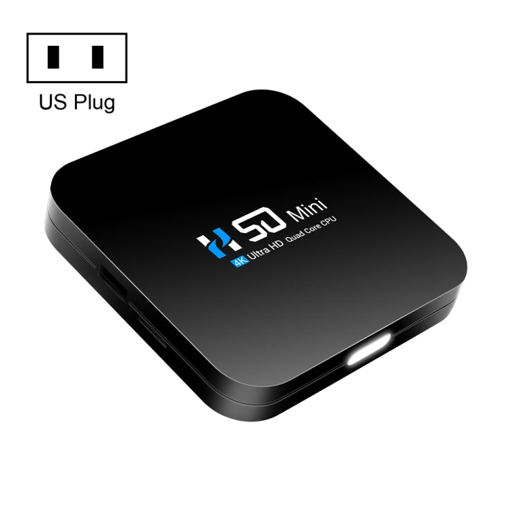 H50 Mini 4K Smart Network TV Box, Android 10.0, RK3318 Quad Core, 2GB+8GB, US Plug - RK3318 by buy2fix | Online Shopping UK | buy2fix