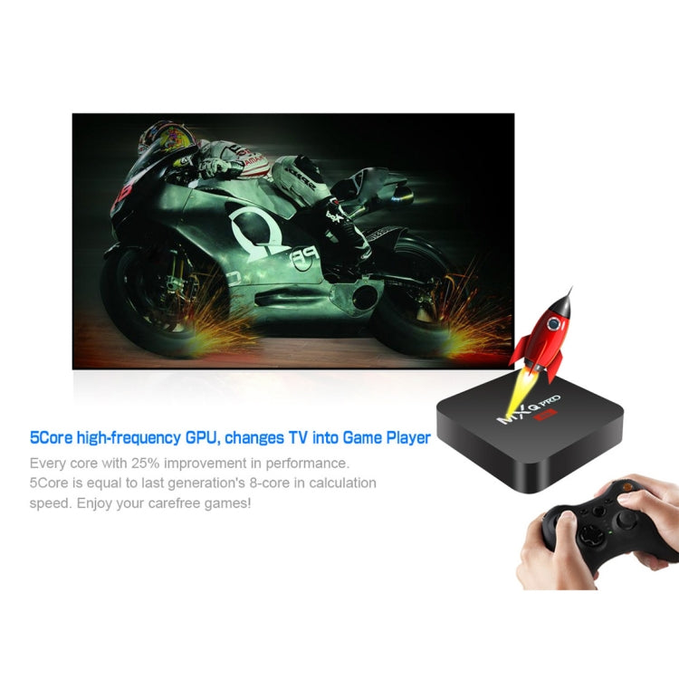 MXQ PROi 1080P 4K HD Smart TV BOX with Remote Controller, Android 7.1 S905W Quad Core Cortex-A53 Up to 2GHz, RAM: 2GB, ROM: 16GB, Support WiFi, UK Plug - Amlogic S905 by buy2fix | Online Shopping UK | buy2fix