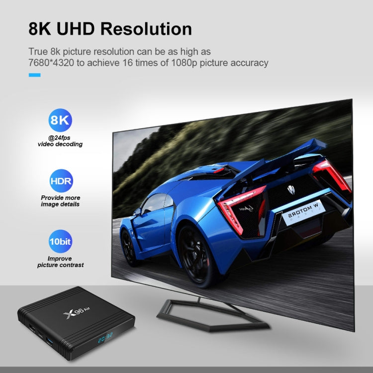 X96 Air 8K Smart TV BOX Android 9.0 Media Player with Remote Control, Quad-core Amlogic S905X3, RAM: 2GB, ROM: 16GB, Dual Band WiFi, US Plug - Amlogic S905 by buy2fix | Online Shopping UK | buy2fix