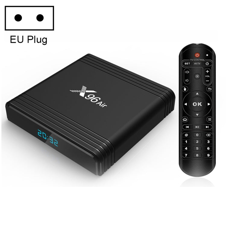 X96 Air 8K Smart TV BOX Android 9.0 Media Player with Remote Control, Quad-core Amlogic S905X3, RAM: 4GB, ROM: 64GB, Dual Band WiFi, Bluetooth, EU Plug - Amlogic S905 by buy2fix | Online Shopping UK | buy2fix