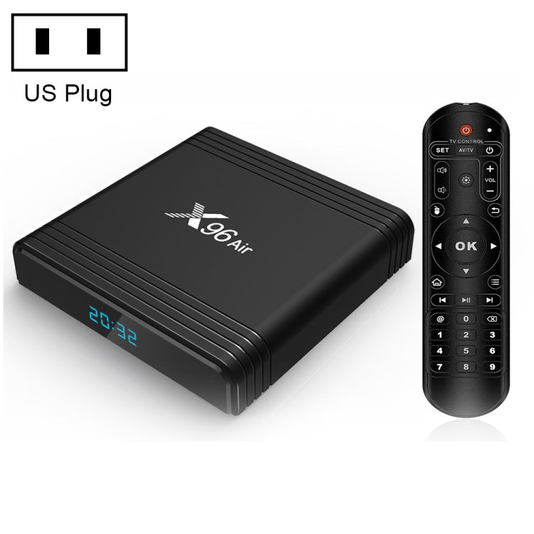X96 Air 8K Smart TV BOX Android 9.0 Media Player with Remote Control, Quad-core Amlogic S905X3, RAM: 4GB, ROM: 64GB, Dual Band WiFi, Bluetooth, US Plug - Amlogic S905 by buy2fix | Online Shopping UK | buy2fix