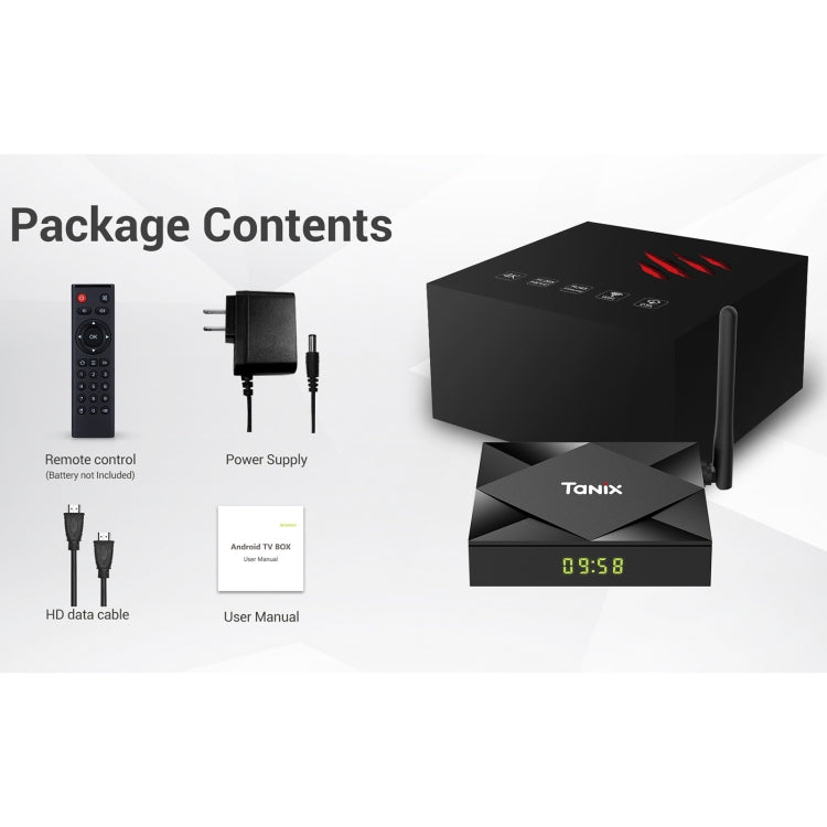 TANIX TX6s 4K Smart TV BOX Android 10 Media Player with Remote Control, Quad Core Allwinner H616, RAM: 4GB, ROM: 64GB, 2.4GHz/5GHz WiFi, Bluetooth, EU Plug - Allwinner H6 by buy2fix | Online Shopping UK | buy2fix