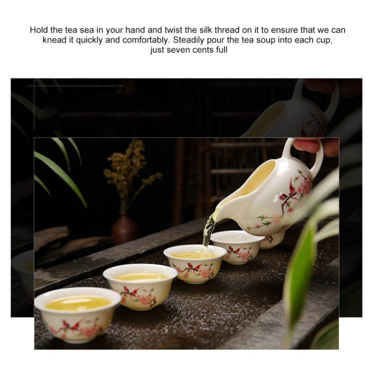 Ceramics Kung Fu Teaware Teapot Teacup Set(Singing Birds and Fragrant Flowers) by buy2fix