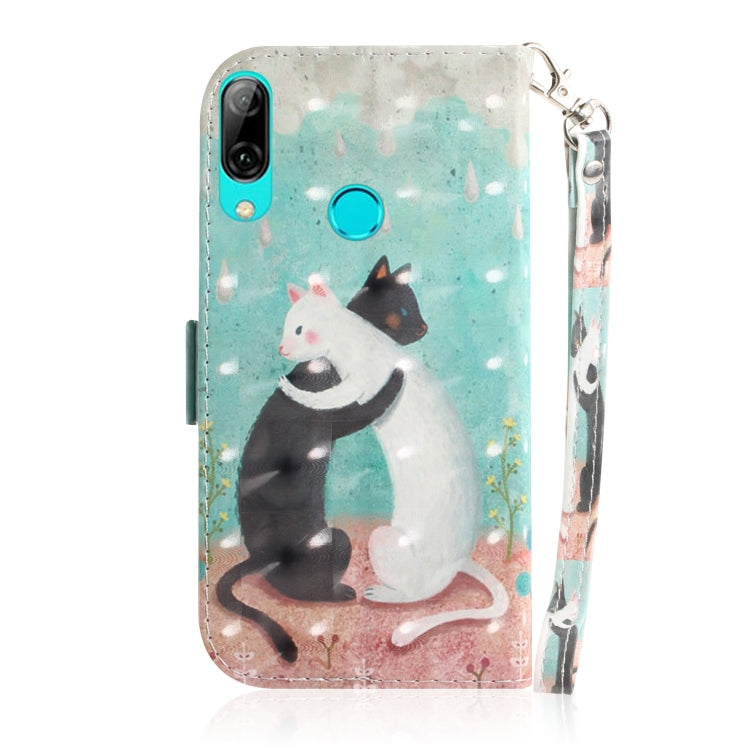3D Painting Pattern Coloured Drawing Horizontal Flip Leather Case with Holder & Card Slots & Wallet For Huawei P Smart (2019) / Honor 10 Lite(Black White Cat) - Honor Cases by buy2fix | Online Shopping UK | buy2fix