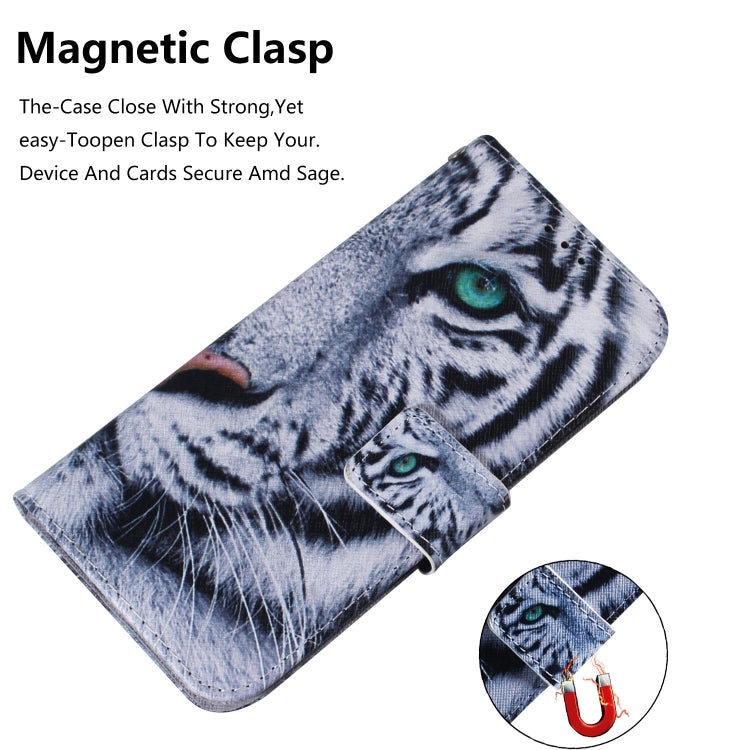 Painting Pattern Coloured Drawing Horizontal Flip Leather Case with Holder & Card Slots & Wallet for LG Q60(Tiger) - LG Cases by buy2fix | Online Shopping UK | buy2fix