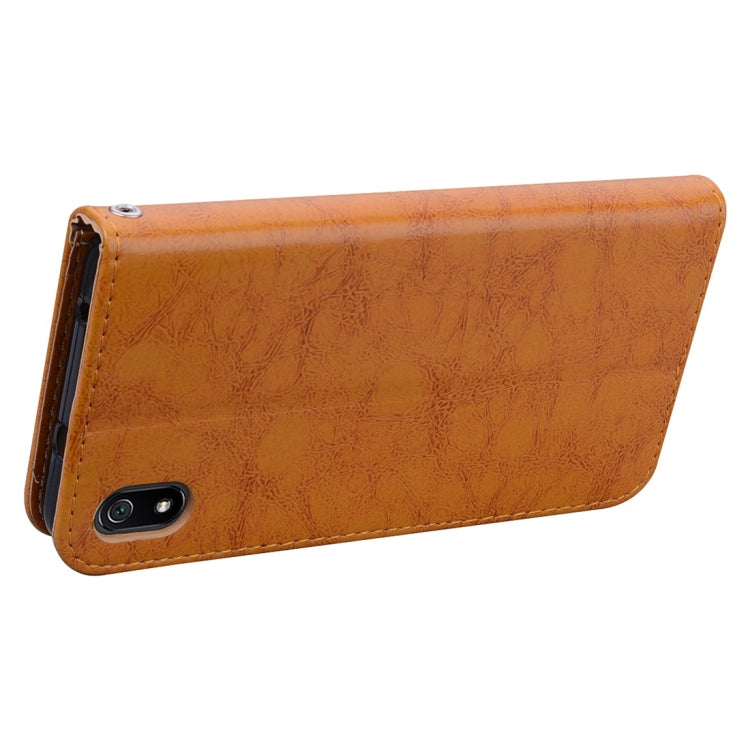 Business Style Oil Wax Texture Horizontal Flip Leather Case for Xiaomi Redmi 7A, with Holder & Card Slots & Wallet(Brown) by buy2fix