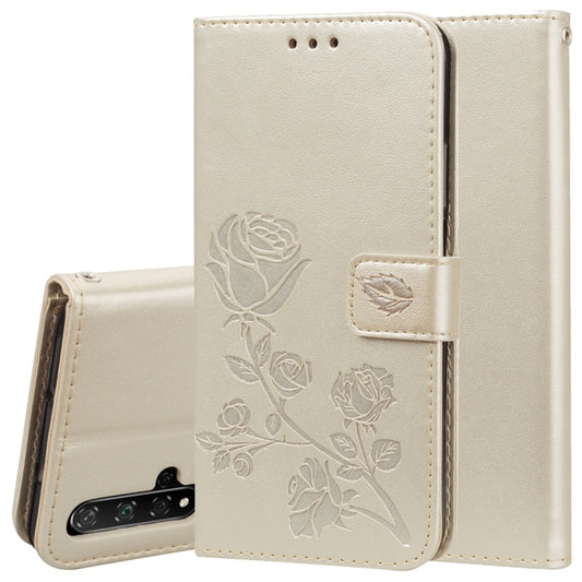 Rose Embossed Horizontal Flip PU Leather Case with Holder & Card Slots & Wallet for Huawei Honor 20(Gold) - Honor Cases by buy2fix | Online Shopping UK | buy2fix