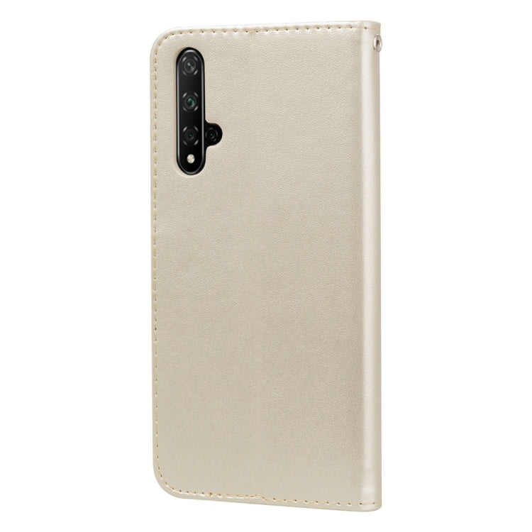Rose Embossed Horizontal Flip PU Leather Case with Holder & Card Slots & Wallet for Huawei Honor 20(Gold) - Honor Cases by buy2fix | Online Shopping UK | buy2fix
