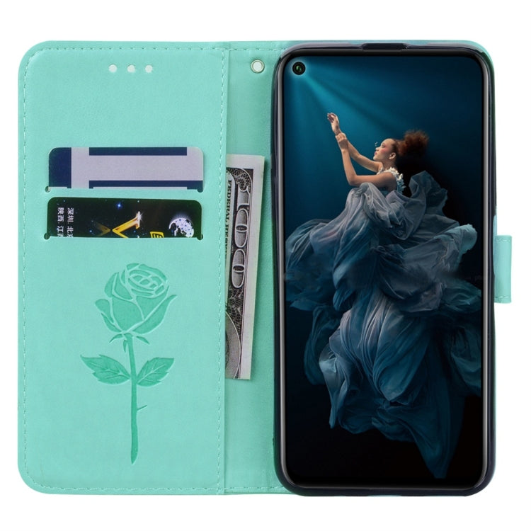 Rose Embossed Horizontal Flip PU Leather Case with Holder & Card Slots & Wallet for Huawei Honor 20 Pro(Green) - Honor Cases by buy2fix | Online Shopping UK | buy2fix