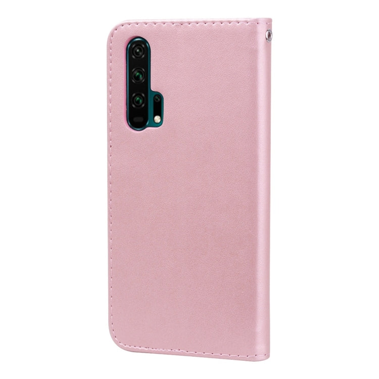 Rose Embossed Horizontal Flip PU Leather Case with Holder & Card Slots & Wallet for Huawei Honor 20 Pro(Rose Gold) - Honor Cases by buy2fix | Online Shopping UK | buy2fix