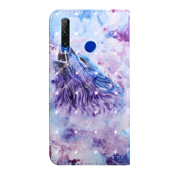 3D Coloured Drawing Pattern Horizontal Flip Leather Case with Holder & Card Slots & Wallet & Lanyard for Huawei Honor 20 Lite(Roaring Wolf) - Honor Cases by buy2fix | Online Shopping UK | buy2fix