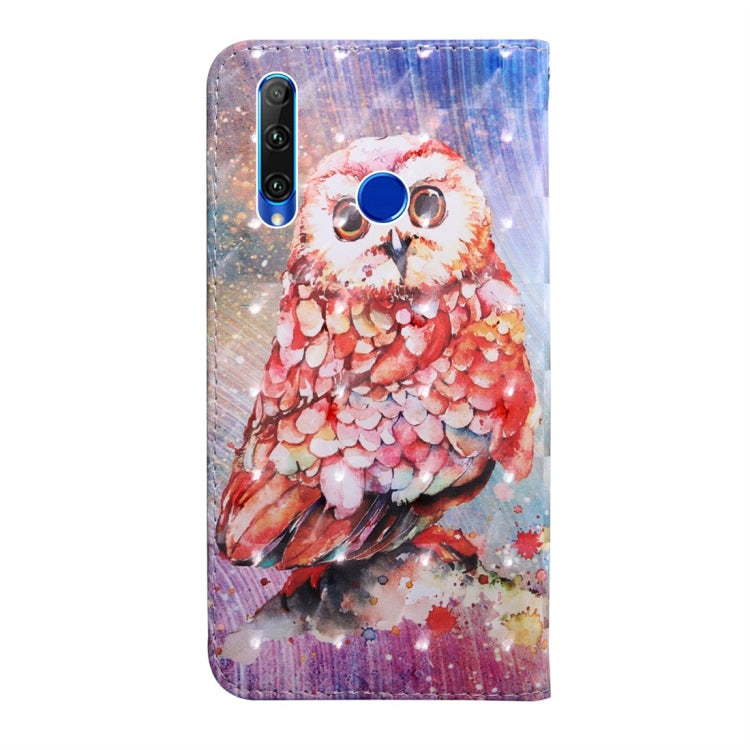 3D Coloured Drawing Pattern Horizontal Flip Leather Case with Holder & Card Slots & Wallet & Lanyard for Huawei Honor 20 Lite(Coloured Owl) - Honor Cases by buy2fix | Online Shopping UK | buy2fix