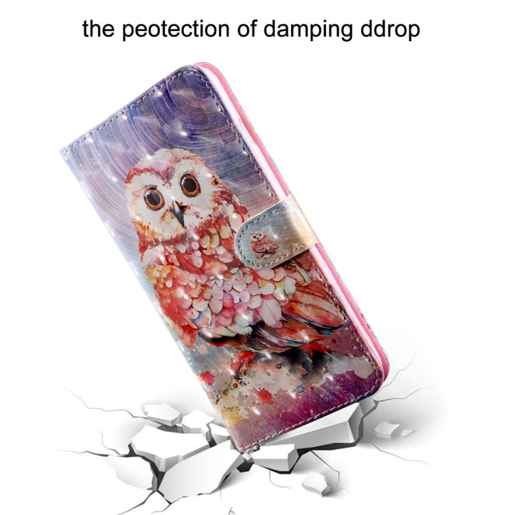 3D Coloured Drawing Pattern Horizontal Flip Leather Case with Holder & Card Slots & Wallet & Lanyard for Huawei Honor 20 Lite(Coloured Owl) - Honor Cases by buy2fix | Online Shopping UK | buy2fix