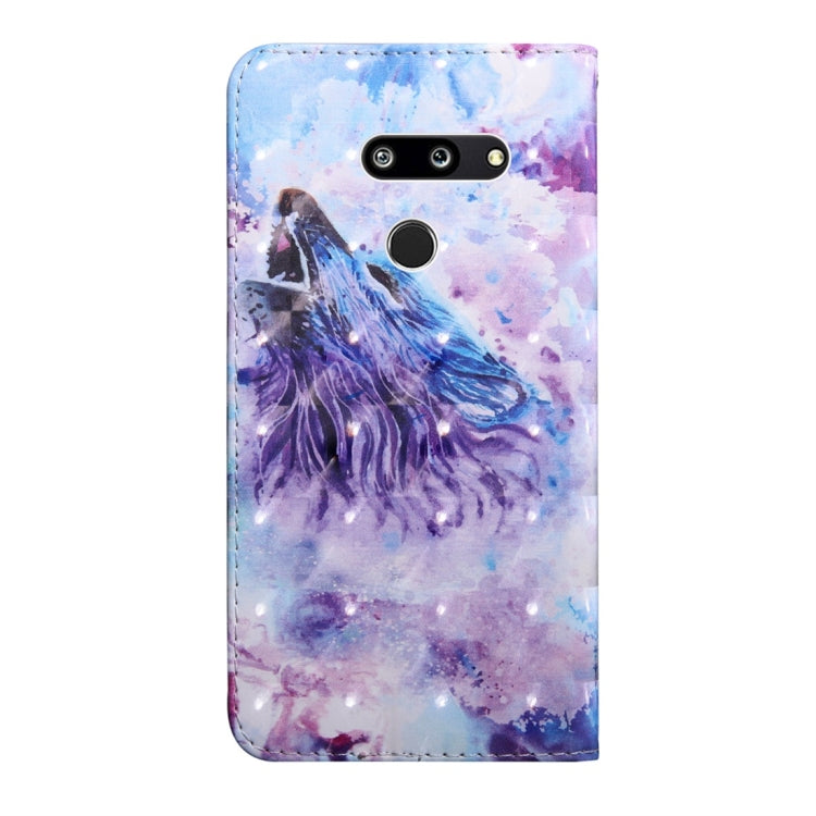 3D Coloured Drawing Pattern Horizontal Flip Leather Case with Holder & Card Slots & Wallet & Lanyard for LG K50 / Q60(Roaring Wolf) - LG Cases by buy2fix | Online Shopping UK | buy2fix