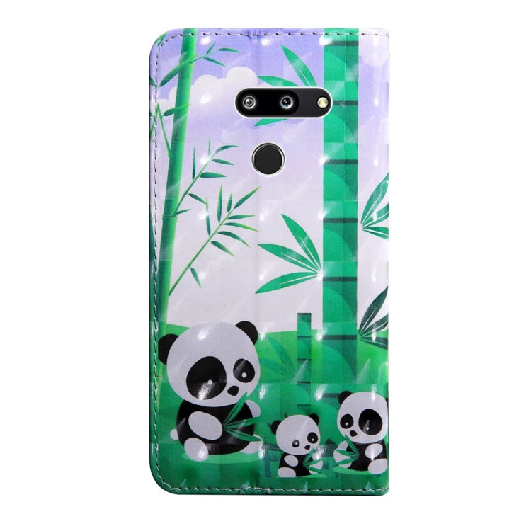 3D Coloured Drawing Pattern Horizontal Flip Leather Case with Holder & Card Slots & Wallet & Lanyard for LG K50 / Q60(Eating Bamboo Panda) - LG Cases by buy2fix | Online Shopping UK | buy2fix